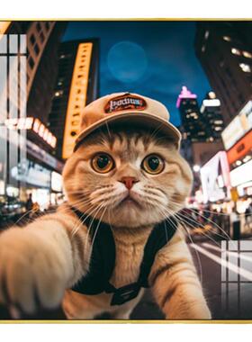 可爱猫咪宠物店儿童房单幅装饰画