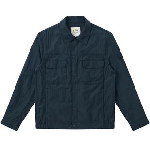 【春夏甄选】Hazzys哈吉斯男士翻领夹克上衣肌理感衬衫式休闲外套