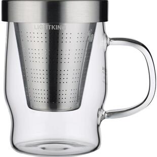 明尊SG-01玻璃茶壶飘逸杯不锈钢内胆过滤耐热茶杯办公室单人水杯