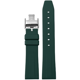 意时利适用浪琴手表带名匠康卡斯月相瑰丽表带 氟橡胶表带男