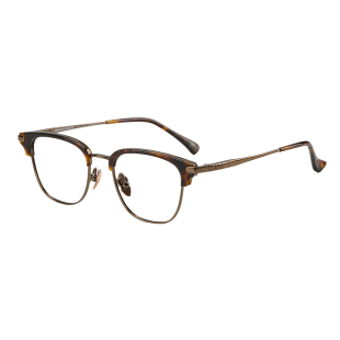 木川140mm近视眼镜男超轻纯钛镜架玳瑁色可配度数复古眉线小镜框