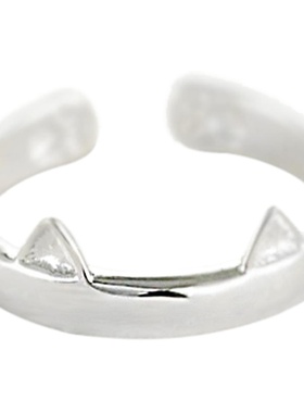 猫咪戒指纯银可爱女可调节