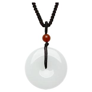 周大生和田玉平安扣吊坠玉石项链情侣款挂坠玉佩新年礼物送男朋友