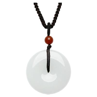 周大生和田玉吊坠平安扣挂坠项链