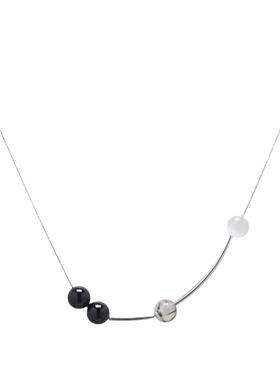 钛钢钛钢锁骨链女项链玉髓珠子