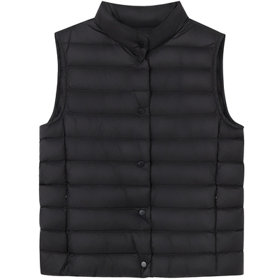 【匈牙利白鹅绒】LANCY/朗姿2025年冬新款简约修身鹅绒羽绒马甲女