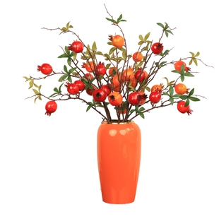 仿真花假花摆设石榴花摆件柿子果树枝干花花束客厅餐桌花艺装饰花
