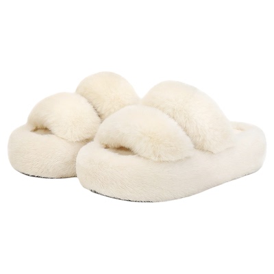 KRRAME厚底毛毛拖鞋冬季礼物