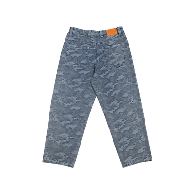 AVENUESON大道之子2025蓝色提花迷彩滑板休闲长裤牛仔裤