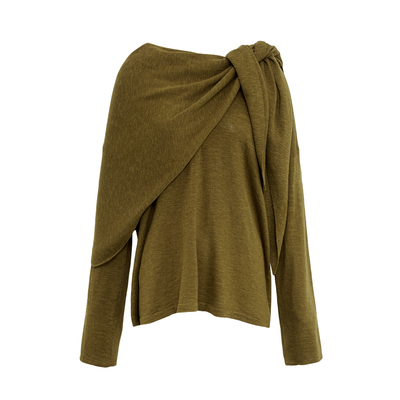 SMIIILE慵懒风v领长袖针织衫上衣