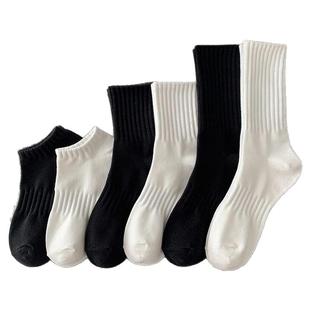 袜子男款春白色中筒袜中短筒ins潮防臭黑色短袜长筒袜女