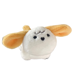 会摇尾巴小白狗毛绒公仔钥匙扣拉绳发条玩具可爱创意玩偶挂饰礼物