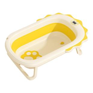 世纪宝贝小狮子婴幼儿折叠洗澡盆新生宝宝浴盆大号泡澡游泳桶可坐