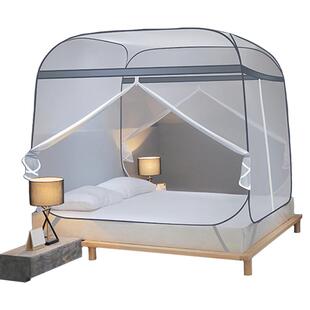 2025新款加密蚊帐家用免安装蒙古包防摔儿童可折叠三开门拉链
