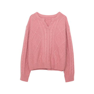 ENJOYME商场同款剪刀领针织毛衣