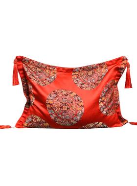 崖柏原木粉枕头中式复古刺绣枕套汽车腰枕客厅抱枕办公室四季枕