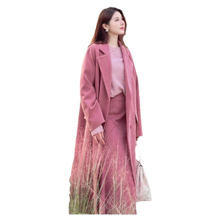 【特惠清仓外套】毛呢大衣外套女冬季通勤显瘦高级感过膝呢子大衣