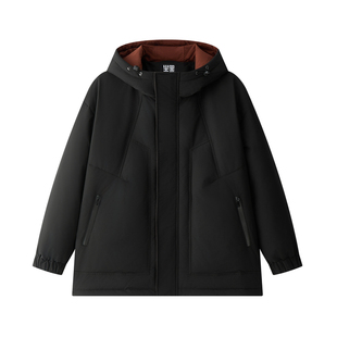 半墨大码羽绒服男款冬季户外防风加厚石墨烯保暖宽松羽绒外套连帽