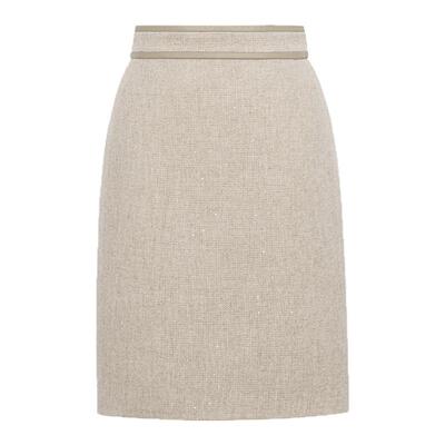 VERTOW驼色羊毛包身一步裙显瘦