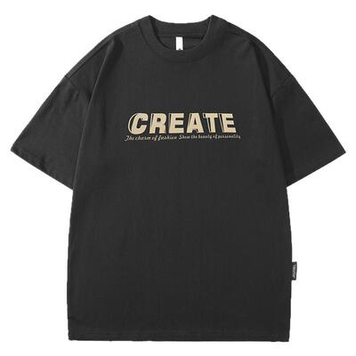 胖子男加肥加大字母印花短袖T恤