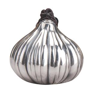 纯银999手把件胜算在握银把玩件蒜头随身挂件银摆件解压投资收藏