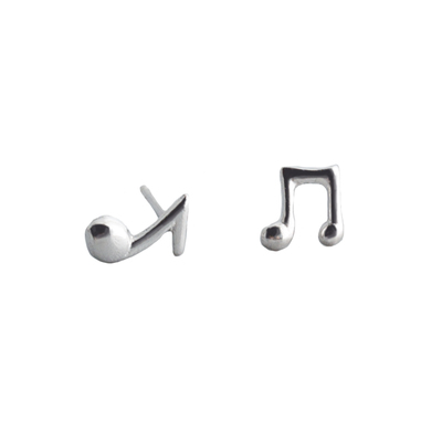 猫蛰s925纯银迷你音符耳钉