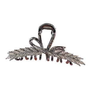 蝴蝶结麦穗抓夹高级感合金发抓发量多2024新款发夹女鲨鱼夹发卡子