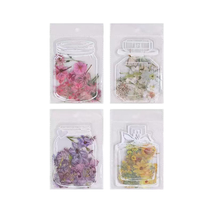 春天的花瓣带孩子一起寻找瓶子里的春天贴纸书签手工自制花朵书签