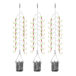 白条串钩钓组七星钩串钩套装白光金钩7钩带笼子钓笼钩白条钩专杀