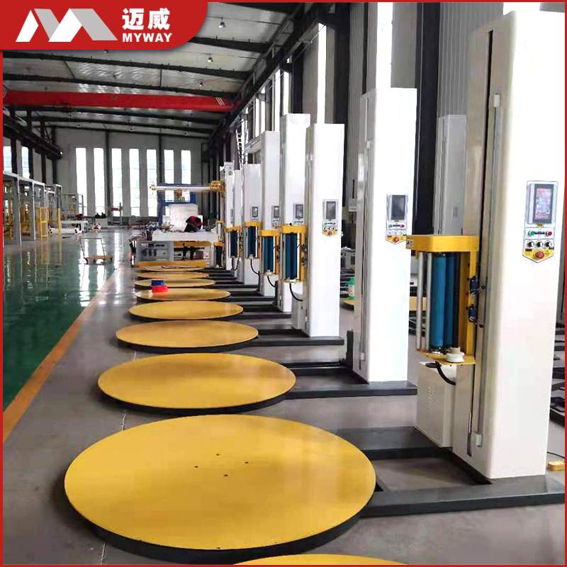 缠绕机预拉膜缠绕包装机裹膜机全自动压顶式工业托盘缠绕膜打包机