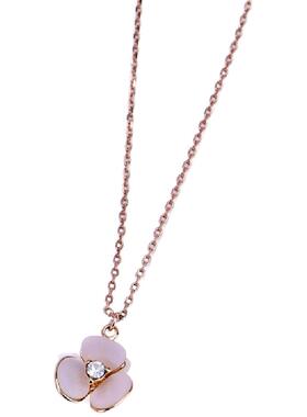 清新贝壳花朵玫瑰金项链锁骨链小众轻奢时尚气质高级百搭日常通勤