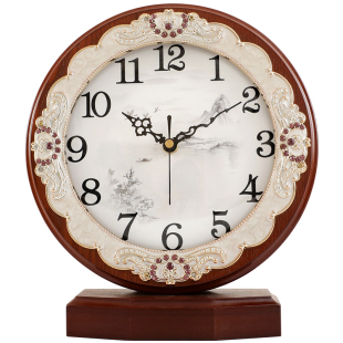 欧式时钟座钟客厅装饰台式钟表复古台钟摆件坐表美式古典桌面摆钟
