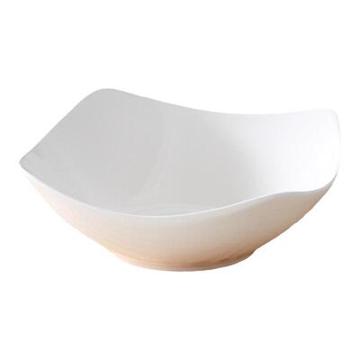 纯白简约四方汤碗装汤盘子