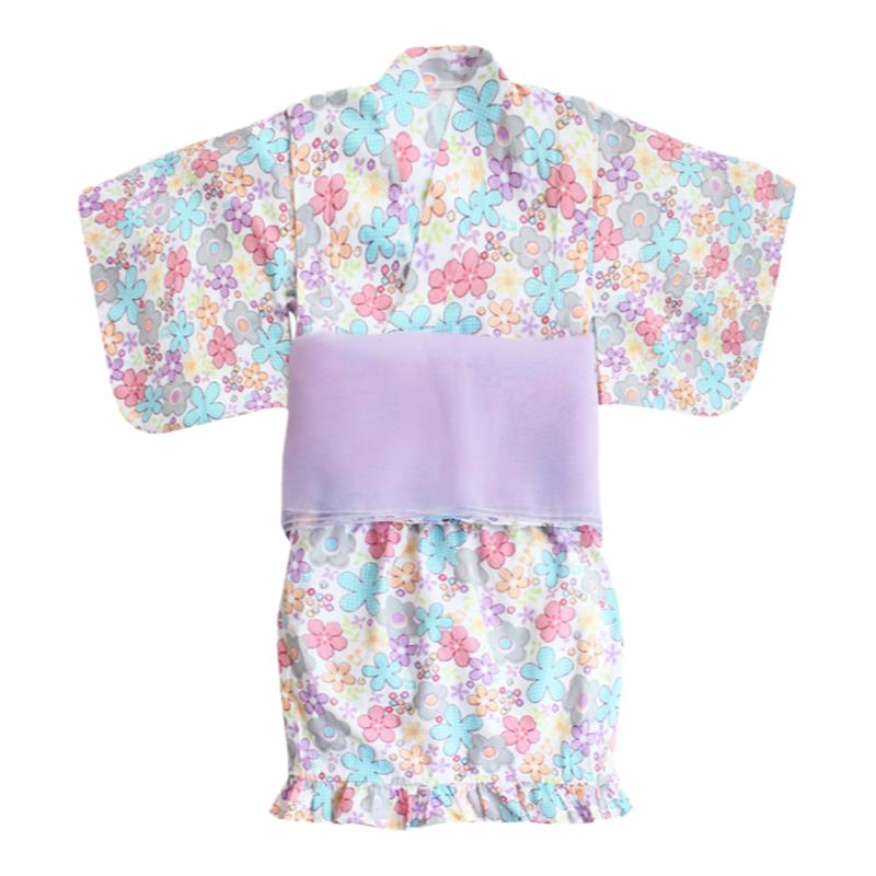 Augelute夏日女寶寶日式和風(fēng)和服附腰帶女童和服套裝60250