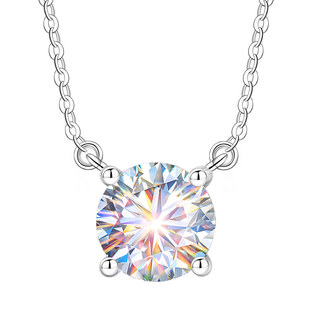 人鱼之泪2克拉莫桑钻项链女款纯银999莫桑石一颗钻吊坠女士女生女