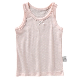 夏季日系童装女童纯棉螺纹针织背心无袖T恤打底上衣睡衣基础款