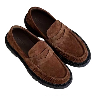 IN&IN老钱风【松弛褶皱乐福鞋】2026新款头层牛皮软底面乐福鞋子