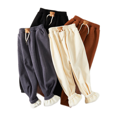 儿童加绒裤子秋冬款童装