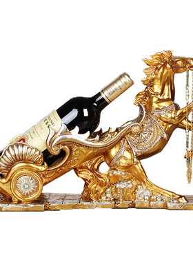 马拉车红酒架客厅装饰摆件