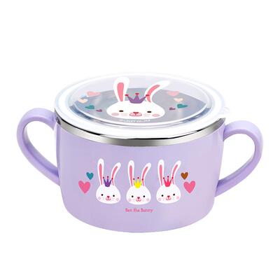 绿扣小学生汤碗316不锈钢双耳碗