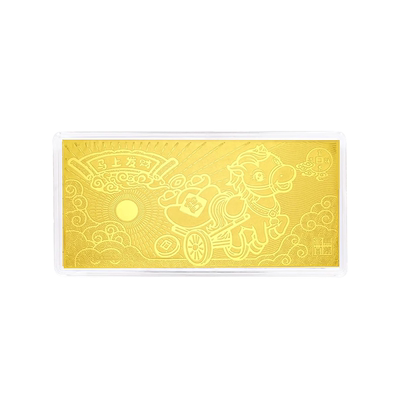 足金999马上发财黄金马年金钞