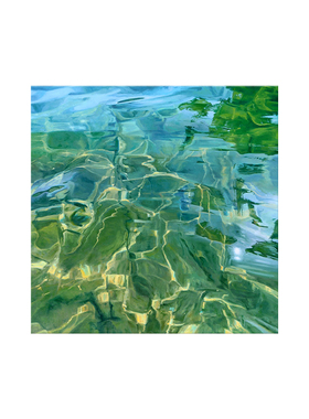 绿色水波纹风景组合挂画