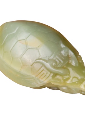 和田玉籽料龙龟手把件