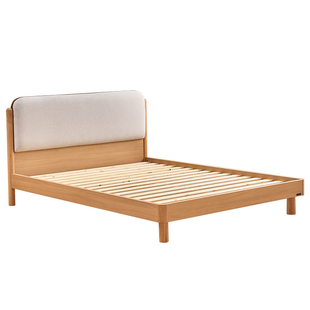 全友家居原木风儿童床男孩女孩卧室公主床实木床脚1米5单人软包床