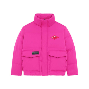 KENT&CURWEN/肯迪文秋冬系列男士字母徽章立领藏帽白鹅绒羽绒服