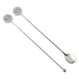 调酒棒咖啡奶茶搅拌勺巴勺304不锈钢长吧勺21cm长柄搅拌棒搅奶棒