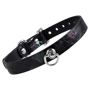 Puppy*变色龙真皮项圈女宫铃choker男颈链高端头层牛皮项链可刻字