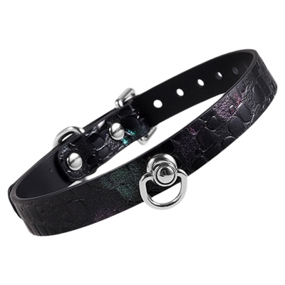 Puppy*变色龙真皮项圈女宫铃choker男颈链高端头层牛皮项链可刻字