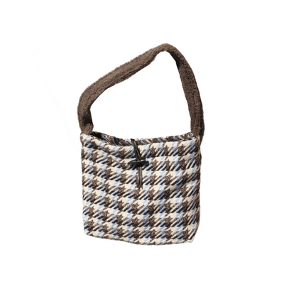 日出公园复古撞色通勤单肩托特包