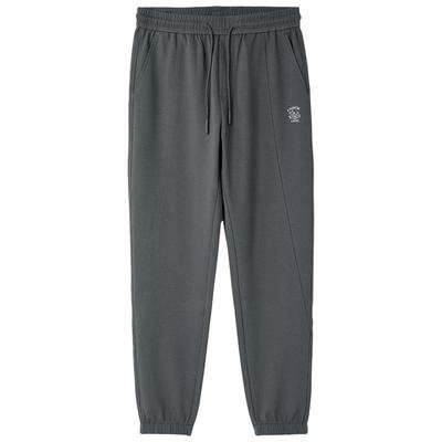 海澜之家抽绳系带撞色刺绣卫裤男